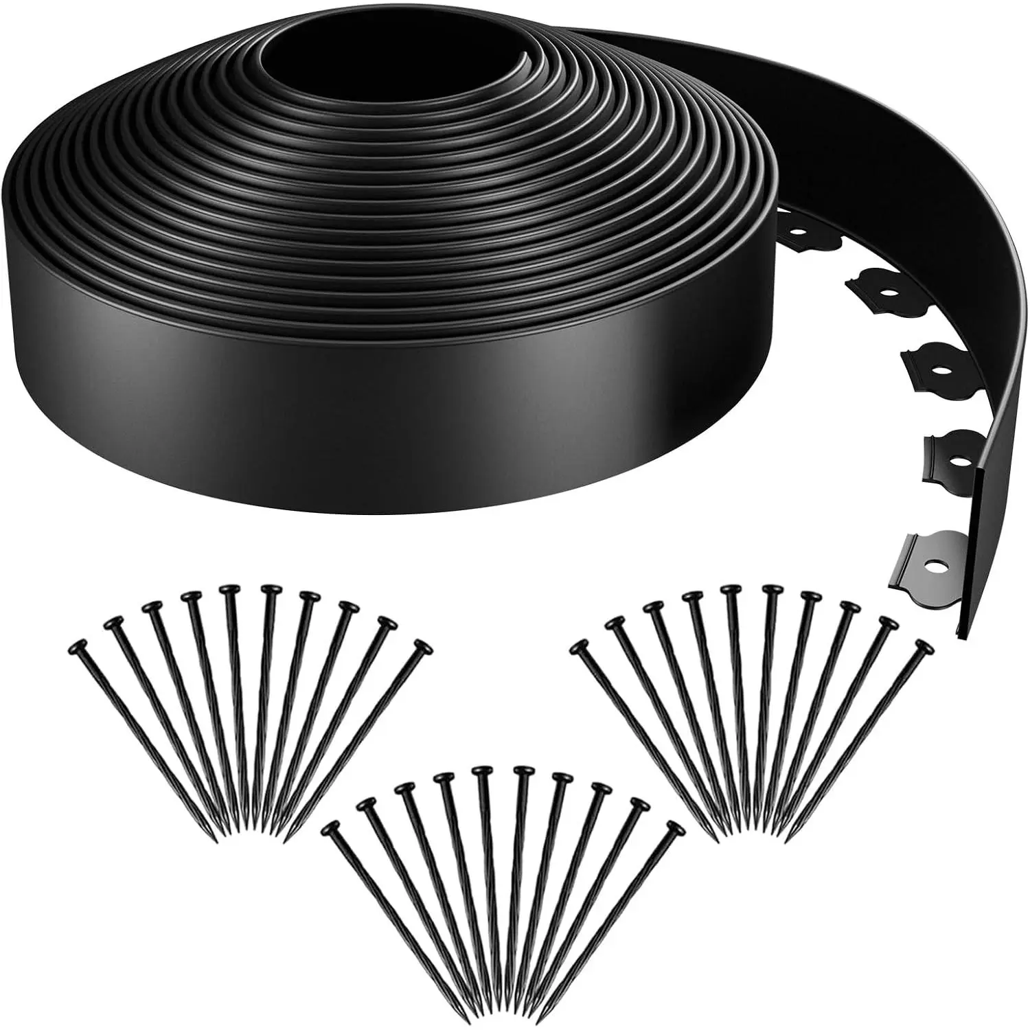 Garden Edging 49FT Landscape Edging Kit 3 Inch Height Plastic Garden Border No Dig Lawn Border for Yard Flower Bed with 30 Stakes