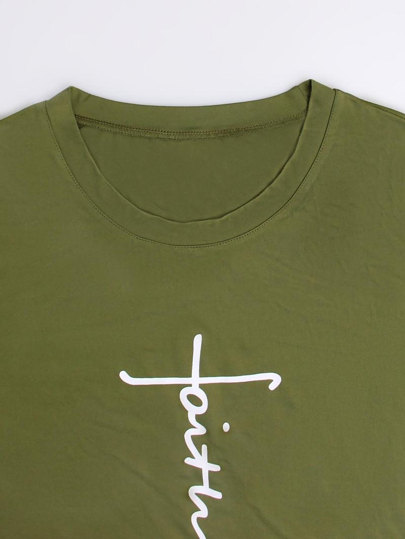 Women's Casual Printed Round Neck Long Sleeve Top & Gradient Print Pants Set, Soft Comfortable Home Wear, All Seasons Fitted