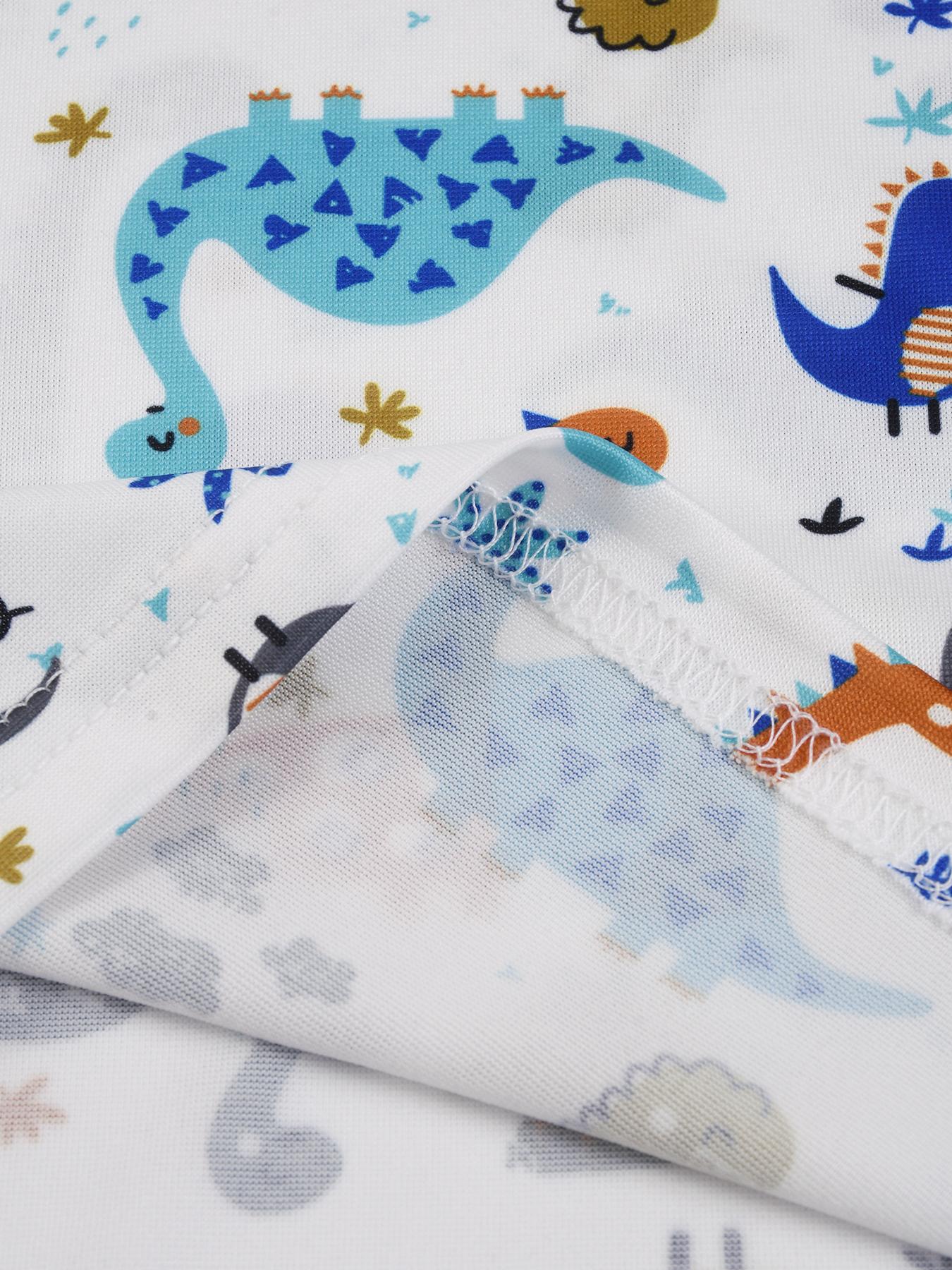 Boys Cartoon Print Long Sleeve Pajama Set, 3-Piece Lightweight Homewear for Spring & Fall, Comfortable Kids Sleepwear