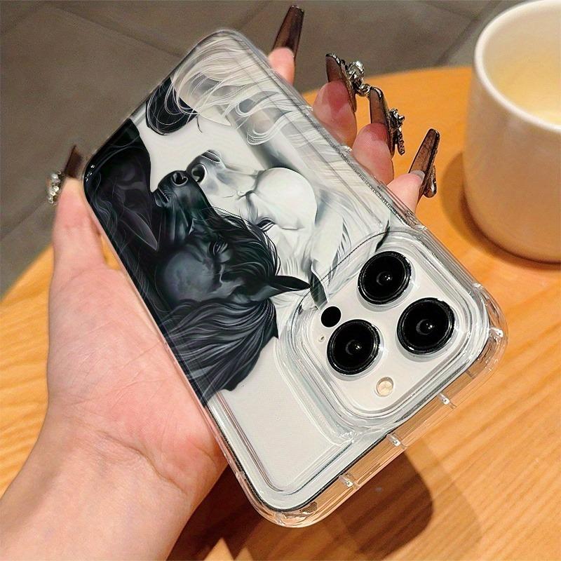 Shuangjun Cool Painting Pattern, Anti Drop and Anti Slip TPU Full Cover Lens Phone Case, Suitable for iPhone 17, 16, 15, 14, 13, 12, 11 XS X and other series models, Can be given as a gift to friends or family