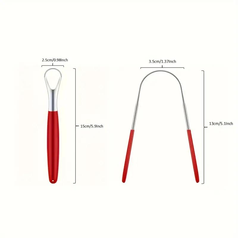 Stainless Steel Tongue Scraper Set, 4 Counts/set Portable Mixed Style Tongue Cleaner, Tongue Cleaning Tool for Travel Home Use