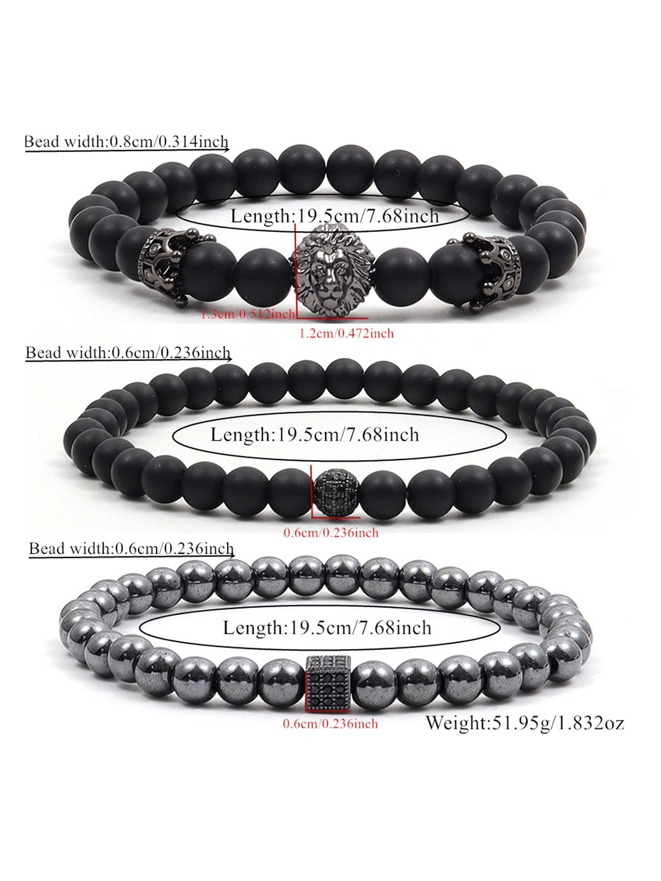Men's Street Trend Beaded & Cross Charm Bracelets, 3pcs/set Trendy Minimalist Matching Bracelets, Chic Hip Hop Vintage Jewelry As Gift for Boyfriend, Stackable Bracelets, Mix Bracelets, Bangles Bracelets Set