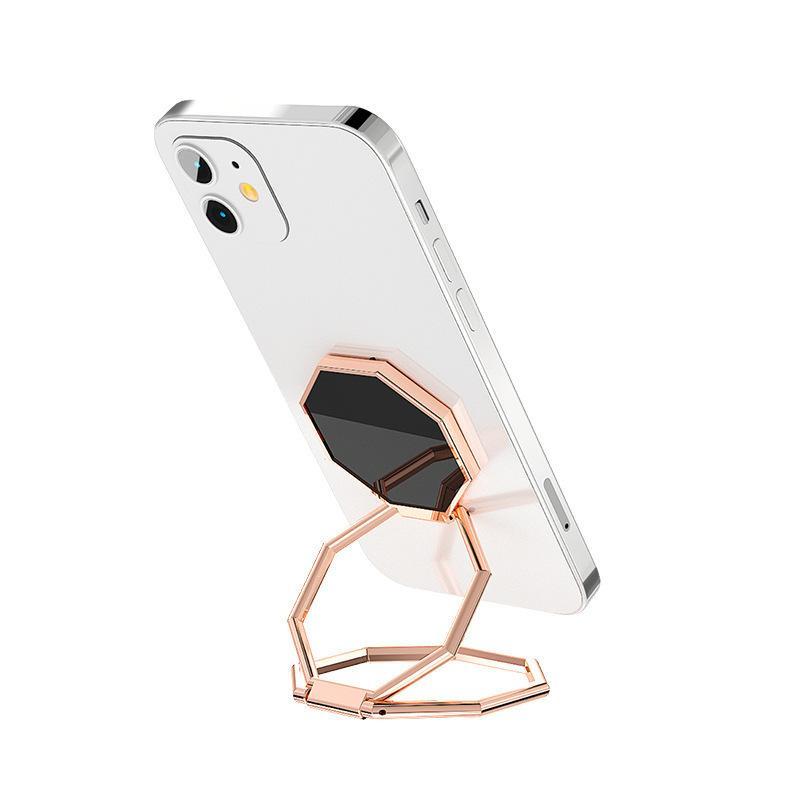 Valentine's Day Gift, Universal Phone Holder Made of Zinc Alloy, Ultra-Thin Foldable Ring Stand, Car and Desktop Mount, Top Convenience