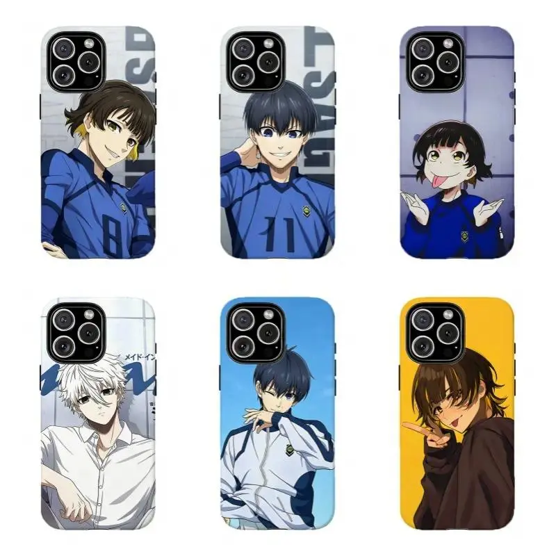 Blue Lock Anime Phone Case, Isagi Bachira Nagi Soccer Character ,Cover Suitable for iPhone 17-11 Pro Max/Plus and  Samsung Galaxy S23-25