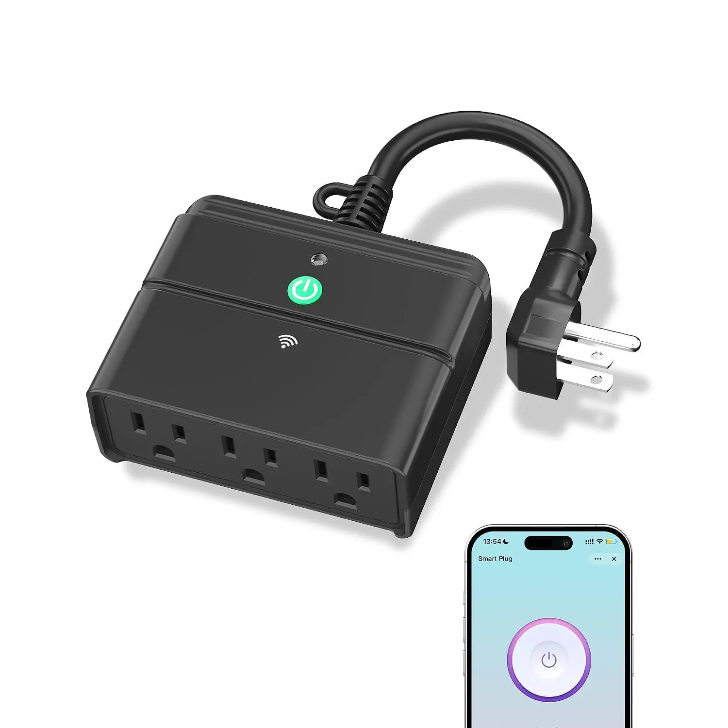 Outdoor   Plug,Heavy Duty 3 Grounded Outlet Timer,2.4GHz | IP44 Weatherproof for Garden & Patio, Works with Alexa &  Assistant, Voice & Remote Control, Schedule & Countdown