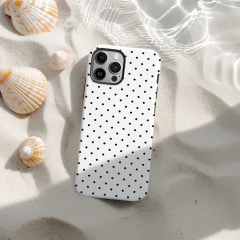 Y2K Style Polka Dot Pattern Phone Case, Stylish Phone Accessory, Decorative Smartphone Protector, Protective Shockproof Phone Cover, Protective Smartphone Casing, Compatible with iPhone 17 16 15 14 13 12 Pro Max Plus Samsung Galaxy S25 S24 S23 Ultra
