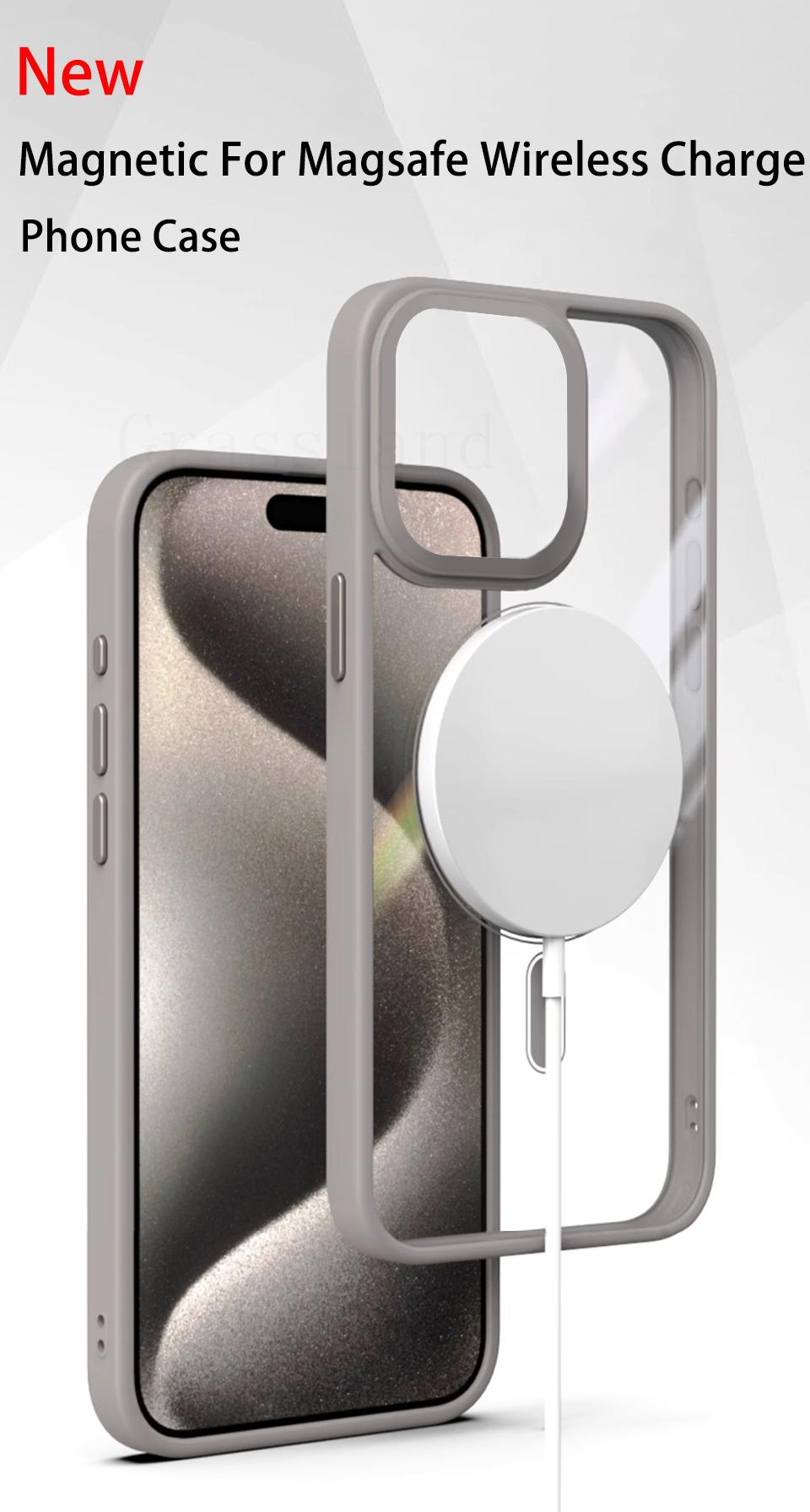 Luxury Magsafe Transparent Case For iPhone 16 15 14 13 12 Pro Max Plus Magnetic Wireless Charge Cases Cover   clear case