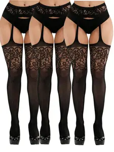 3 Pairs Women's Unique Net Socks, Thin Stockings, Perfect for Daily Wear, Various Parties and Holidays