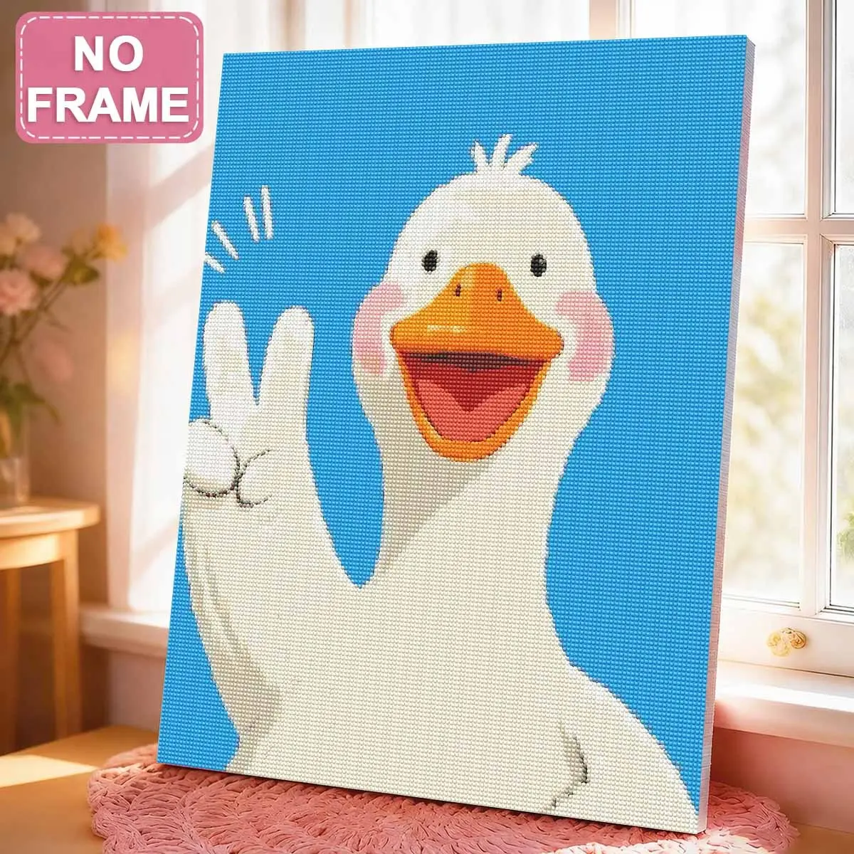 Unframed Diamond Painting Kit, Happy Goose Design, DIY Art Canvas Set for Beginners and Adults, Home and Office Wall Decor