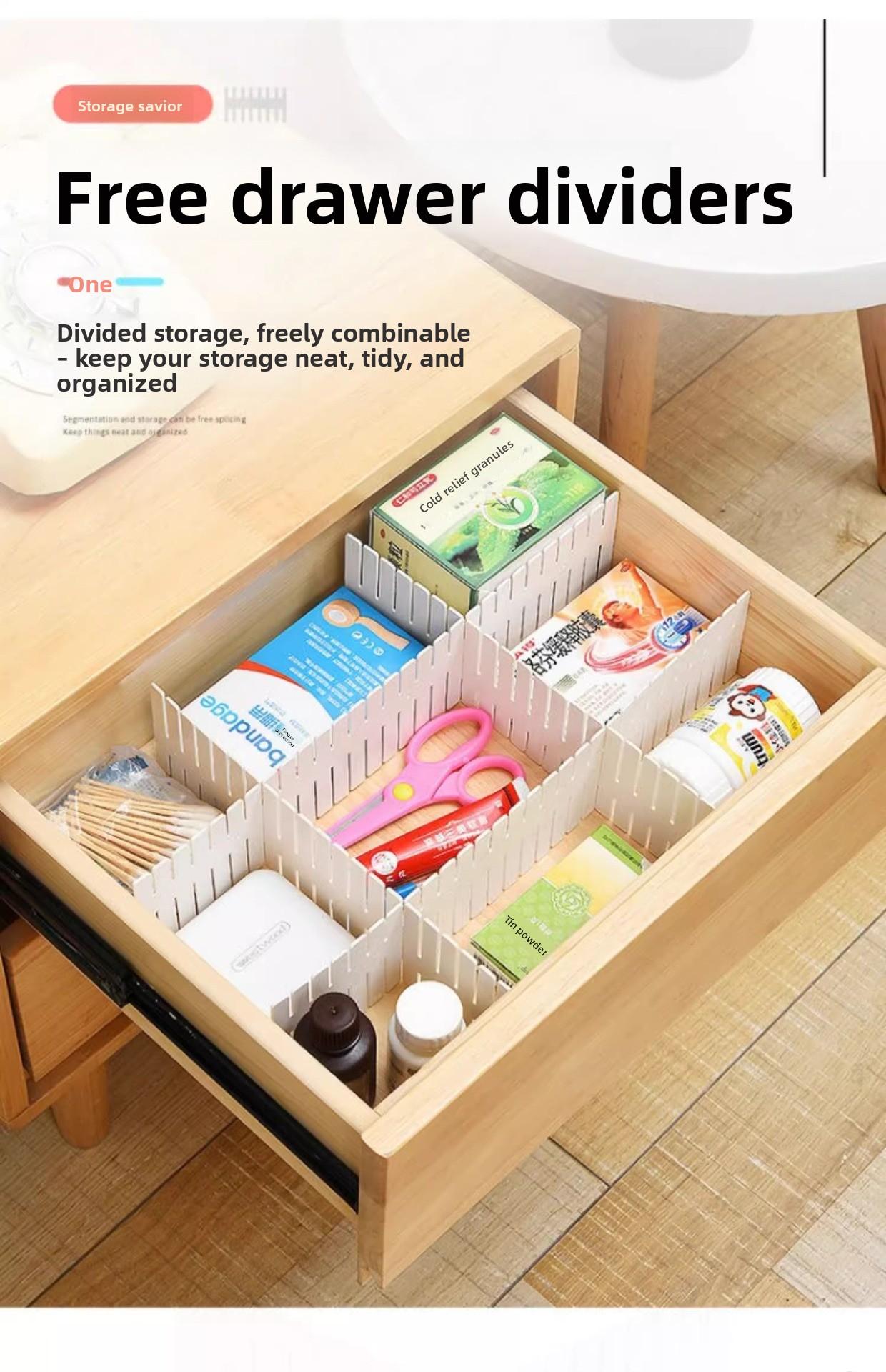Drawer storage dividers can be freely combined for home space organization