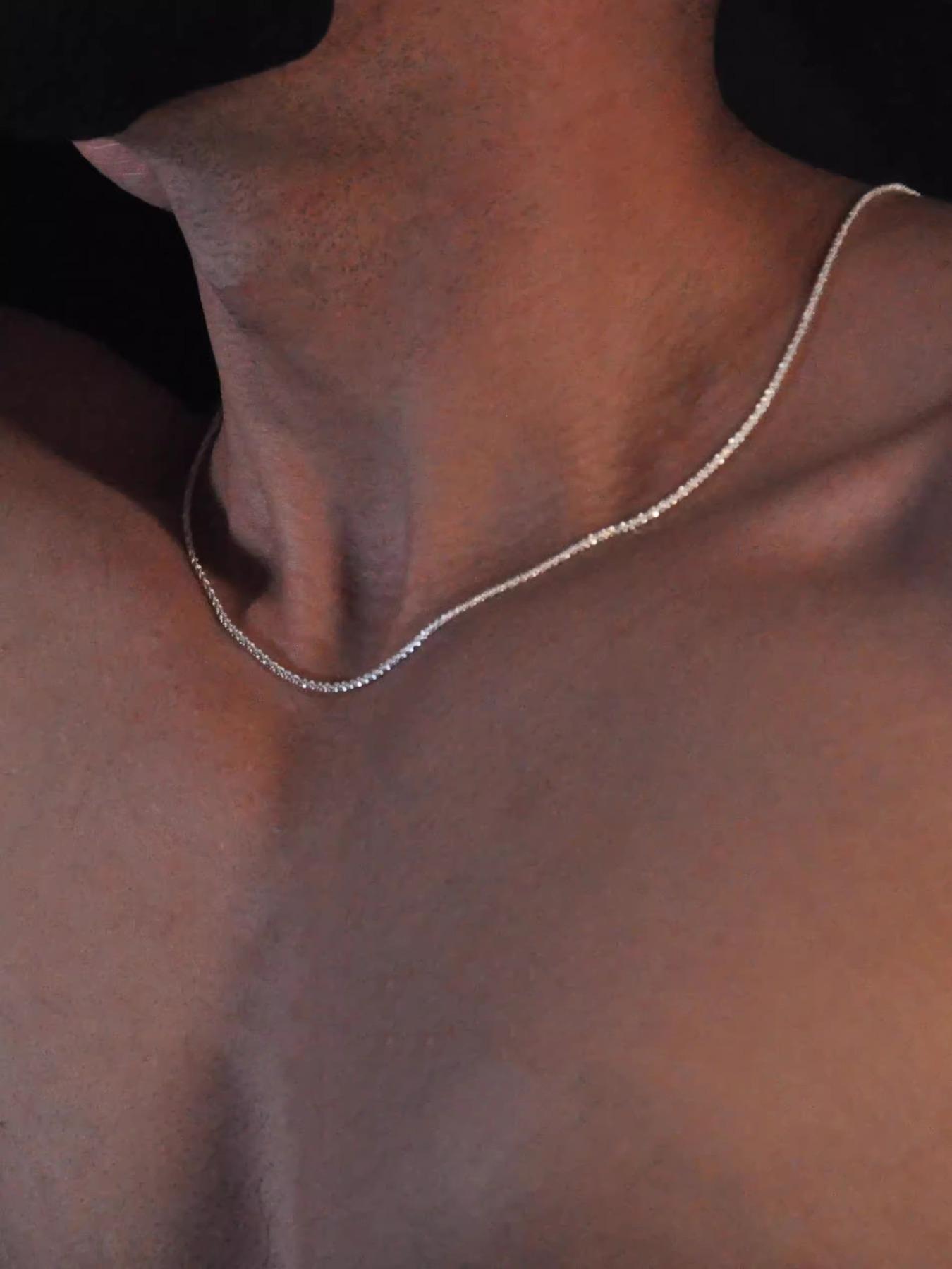 925 Sterling Silver Simple Chain Necklace for Men & Women, Fashion Jewelry for Party, Daily Clothing Decor, Daily Wear Necklace, Trendy All-match & Exquisite Jewelry for Birthday Gift, Minimalist Chain Necklaces