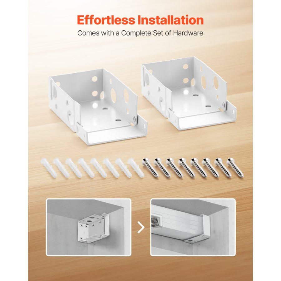 VEVOR Box Mounting Brackets, 2 Pcs, Box Blind Bracket for Window Blinds, Fit for 1.5x 2.25 inch Headrails, with Self-Tapping Screws and Expansion Tubes, Sturdy Iron, for Blinds Installation, White VEVOR Box Mounting Brackets, 2 Pcs, Box Blind Bracket for Window Blinds, Fit for 1.5x 2.25 inch Headrails, with Self-Tapping Screws and Expansion Tubes, Sturdy Iron, for Blinds Installation, White