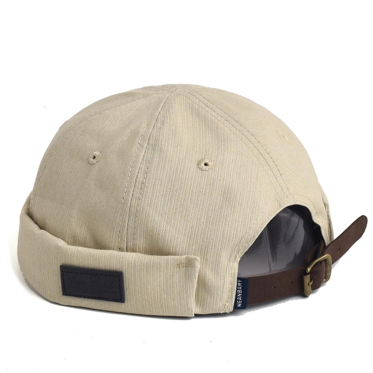 Men Women Dome Melon Skullies Beanie Cap Fashion Vintage Brimless Landlord Hat Streetwear Hip Hop Docker Caps Unisex Skullcaps