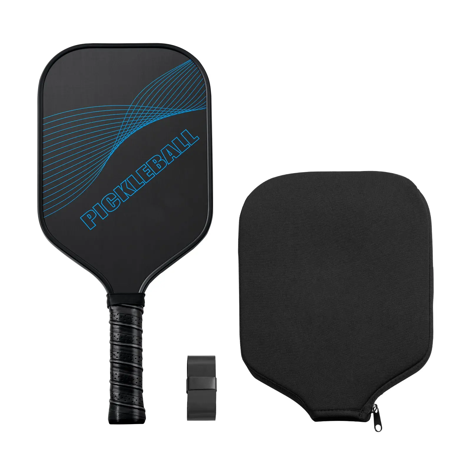 VEVOR Professional Pickleball Paddle, T700 Carbon Fiber Surface, Honeycomb Core, Adult-Use Racket with Enhanced Power Spin & Control, Blue, Adult Play