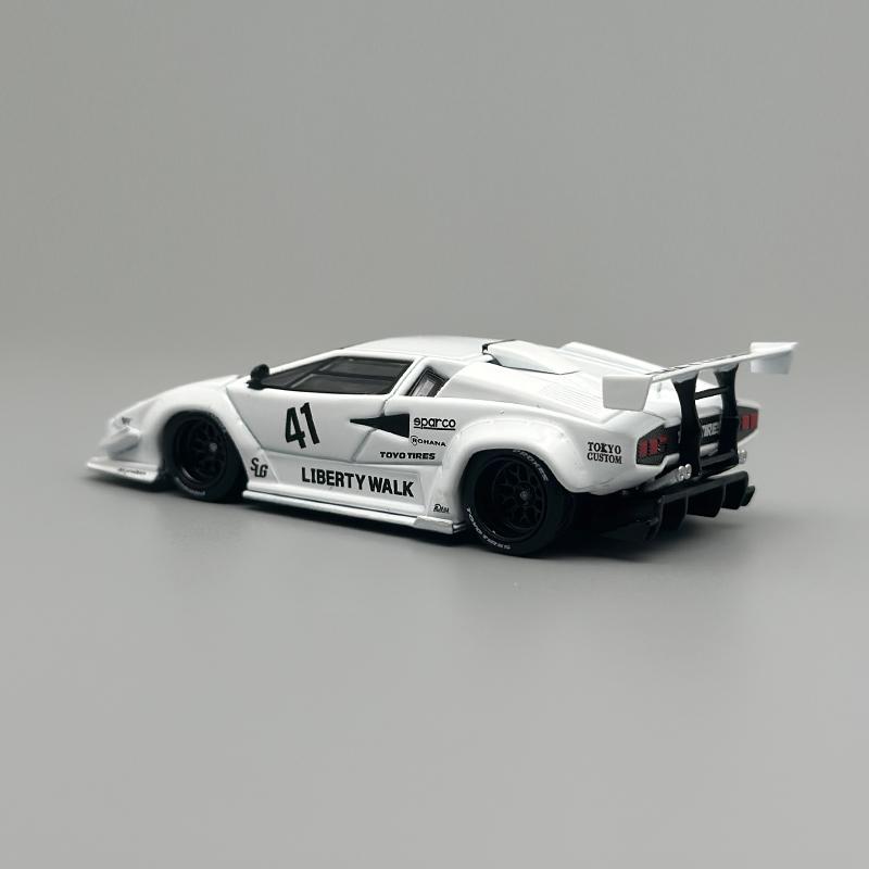 MINIGT 1:64 Lamborghini Countach LBWK White 2024 alloy car Model 966