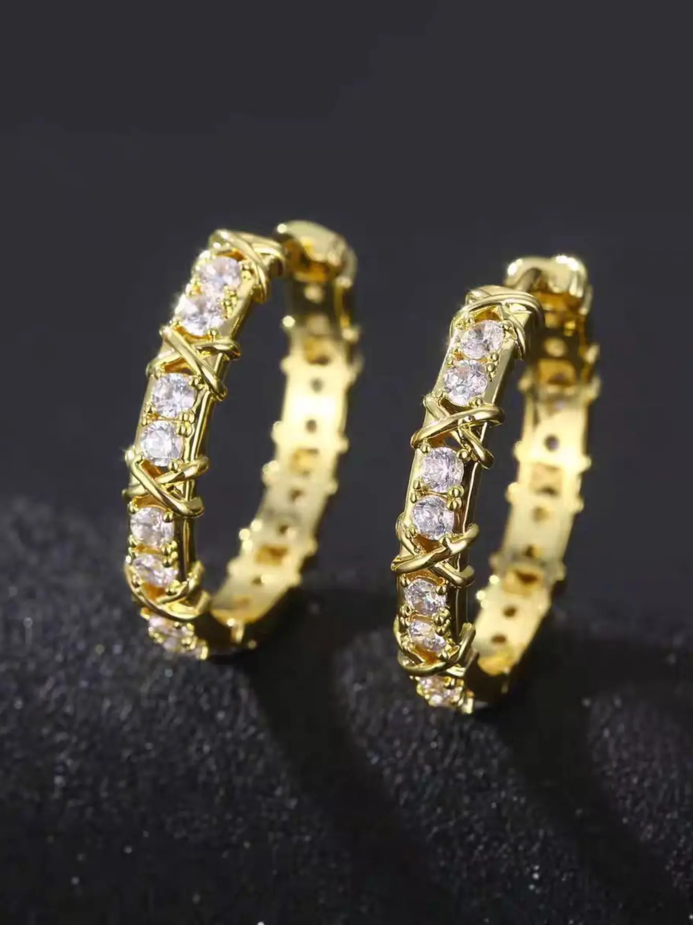C-shaped Earrings, Dangle Earrings, Drop Earrings, Shining Earrings, Unique Earrings, Statement Earrings, Dangling Earrings, Fashionable Artificial Zircon Decorated Earrings for Women, Trendy All-match & Exquisite Jewelry for Birthday Gift