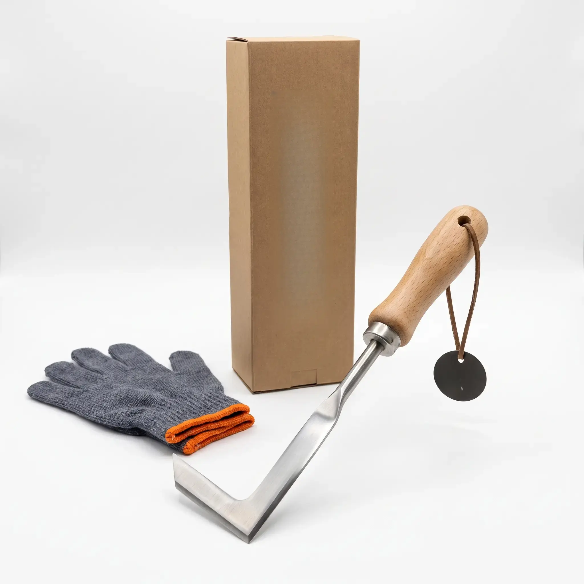 Sidewalk Crack Weeder with 3-Edge Blade, Driveway Crevice Weeding Tool, Steel Collar Wood Handle, Stainless Steel Weed Remover for Narrow Cracks Gaps