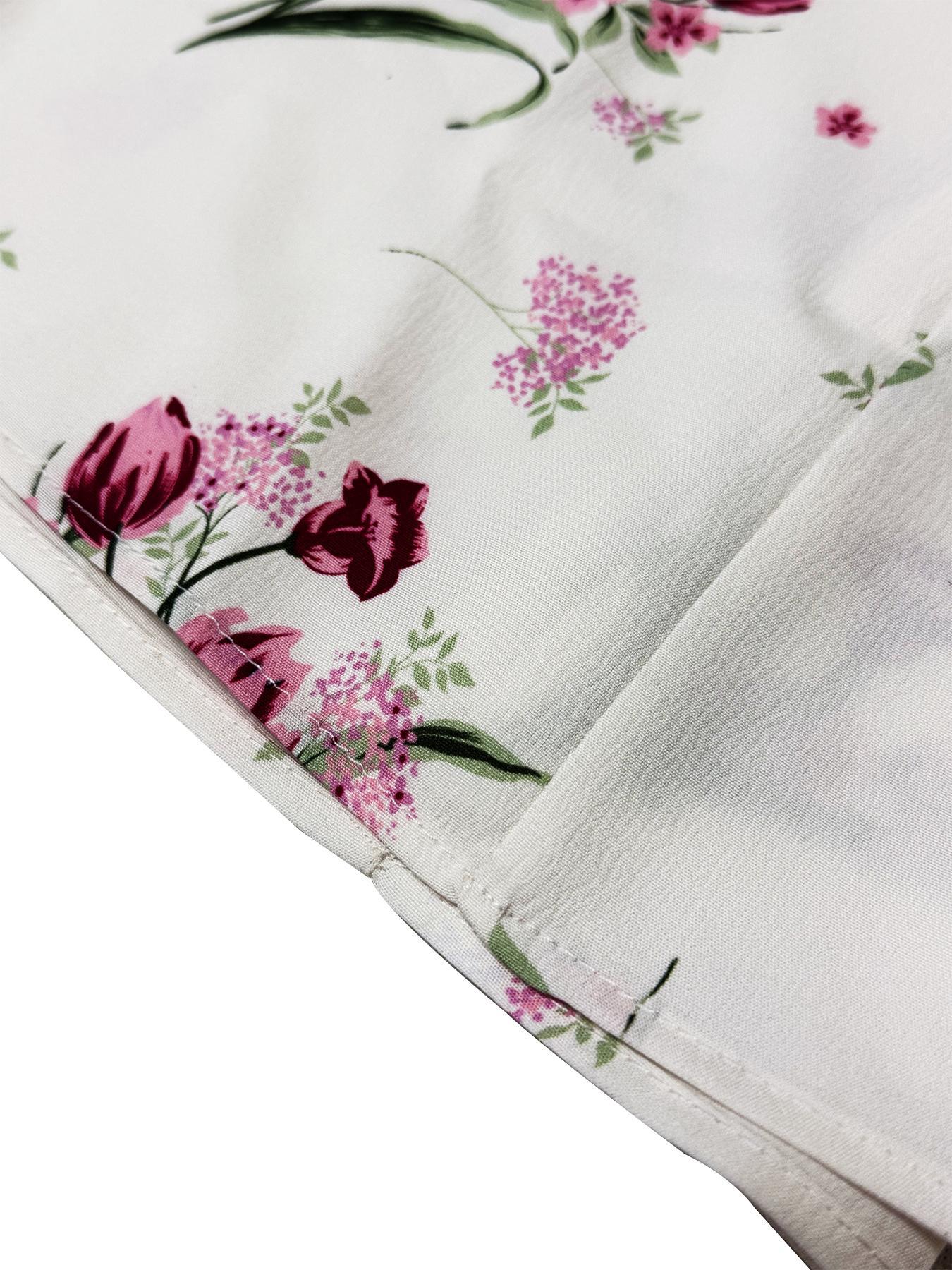 Women's Floral Print Puff Sleeve Dress, Elegant Short Sleeve A Line Dress for Party Holiday Wedding Guest, Ladies Clothes for All Seasons, Womenswear, Shortsleeve, Formal Dresses Women, Wedding Gown