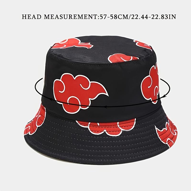 Japanese Anime Cartoon Red Cloud mbroidery Bucket Hat Cotton Akatsuki Fisherman Hat Outdoors Sunscreen for Women Men Summer Hat