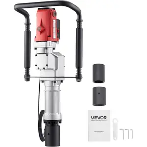 VEVOR Electric T Post Driver, 2200W Handheld Post Pounder with 2.17 in/55mm, 2.76 in/70mm Sleeves, Powerful Pile Driver for Fence, Metal Fencing, Farm, Garden, Construction, Landscaping Projects