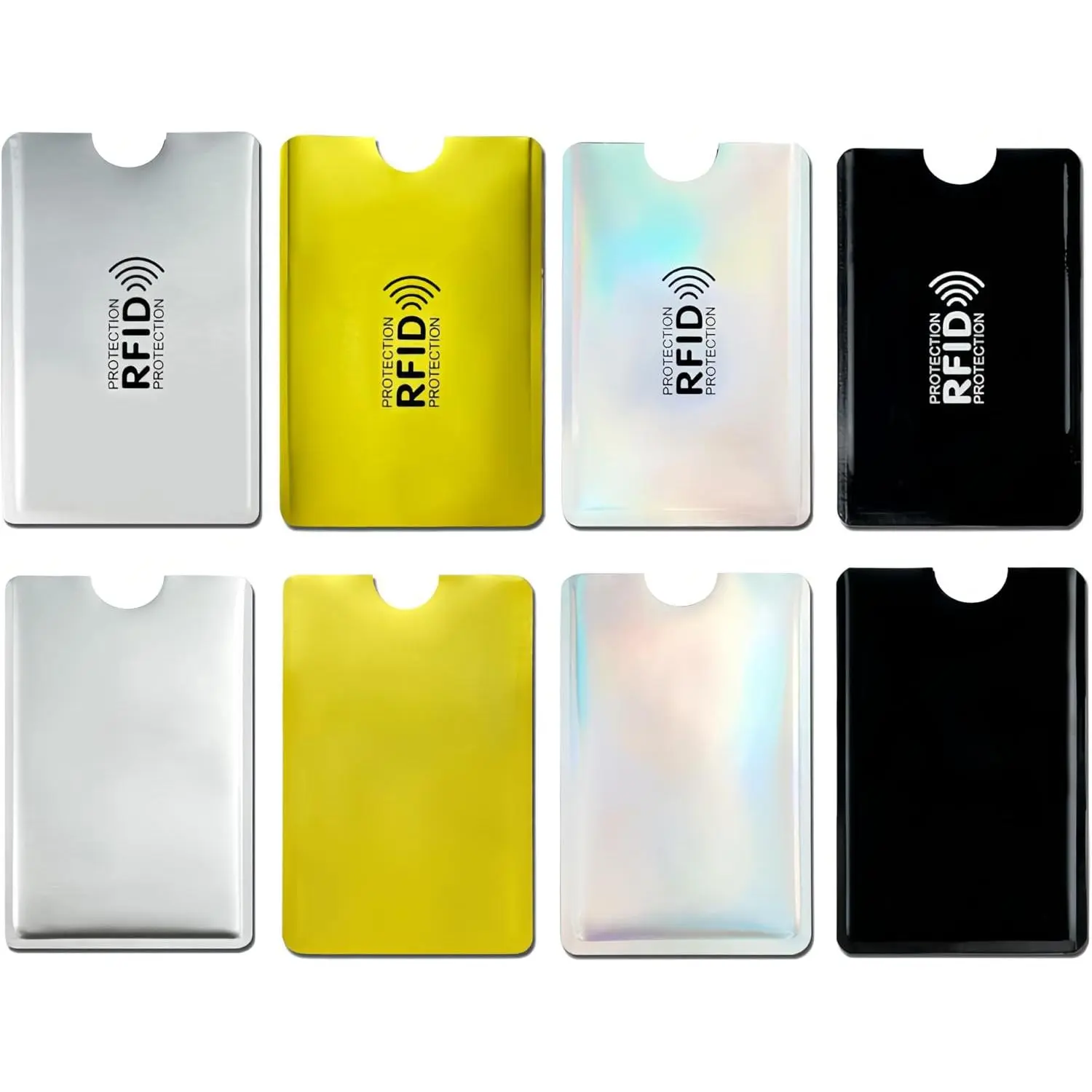 RFID Blocking Sleeves (8 Pack)| Secure Credit Card Protector & ID Shield| Waterproof, 4 Colors