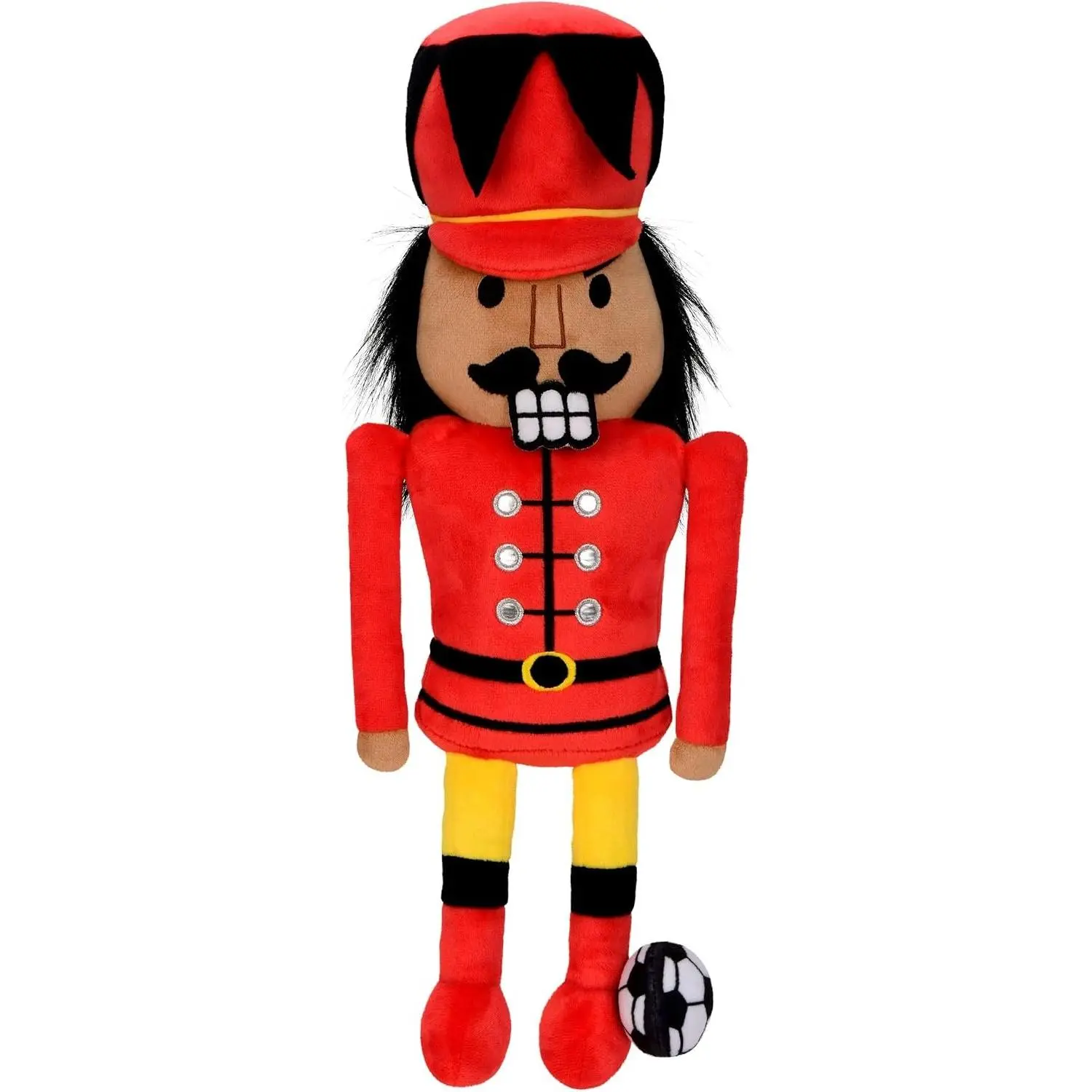 iscream Plush 18.5" Soccer Nutcracker Embroidered Accent Holiday Pillow Buddy