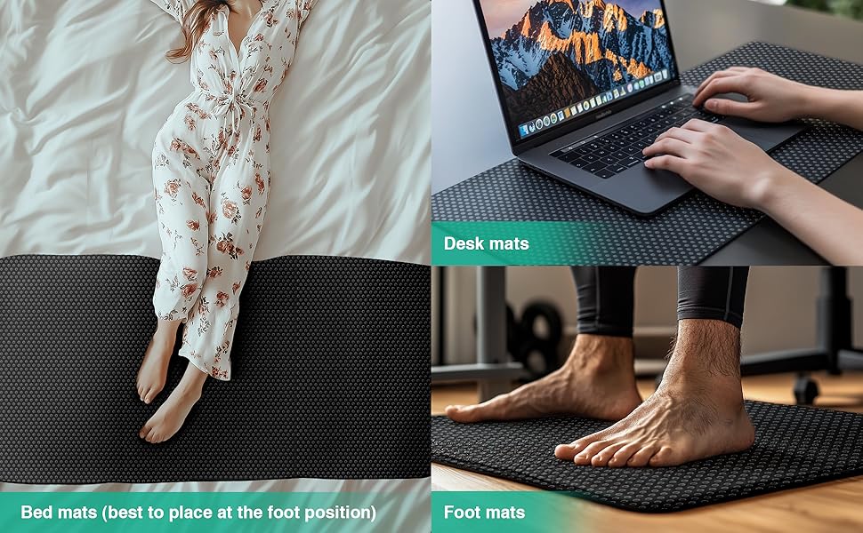 Grounding Mat for Bed, Grounded Pad for Sleep, Anti-Slip PU Grounded Mat with Grounding Cord (27''*54'', Full)