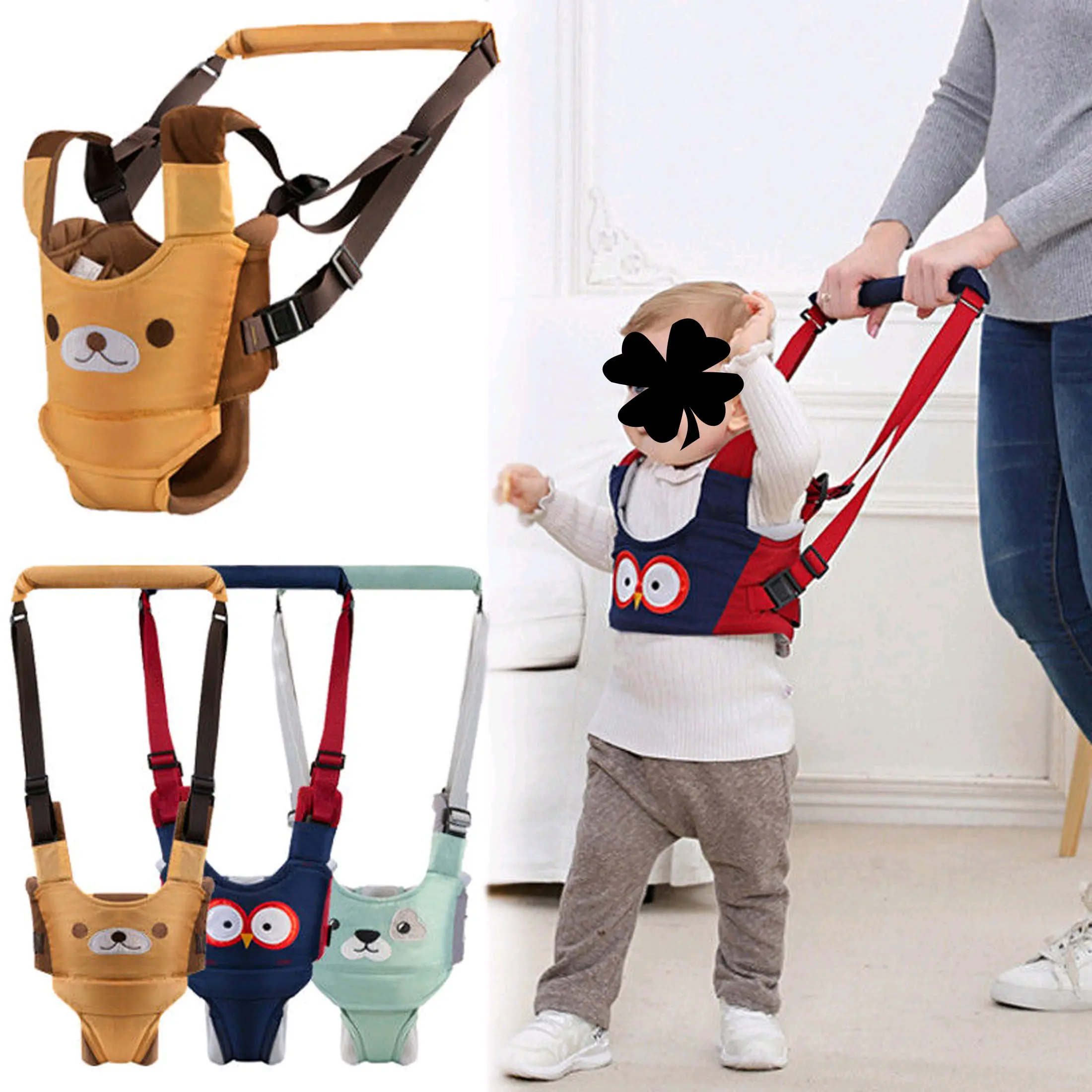 Baby Walking Harness Cute Cartoon Animal Toddler Learn To Walk Helper Adjustable Handheld Safety Walking Assistant Belt Prevent Falling Walker Strap