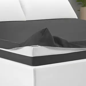 Zippered Mattress Fitted Protector Deep Mattress Encasement Soft Zipper Fitted Sheet Microfiber Bed Sheet Cover for Bed(Dark Gray,Twin,6-8in)