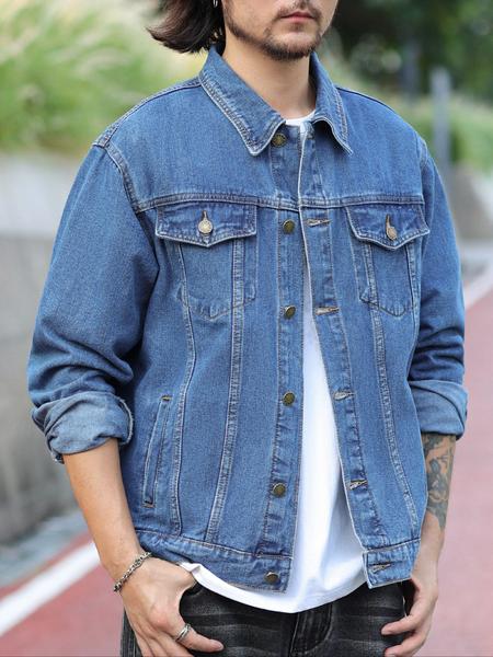 Men's Denim Jacket Coat, Casual Fashion Outerwear, Stylish Design for Daily Wear & Outdoor Activities, Perfect Fit for Spring & Fall Seasons