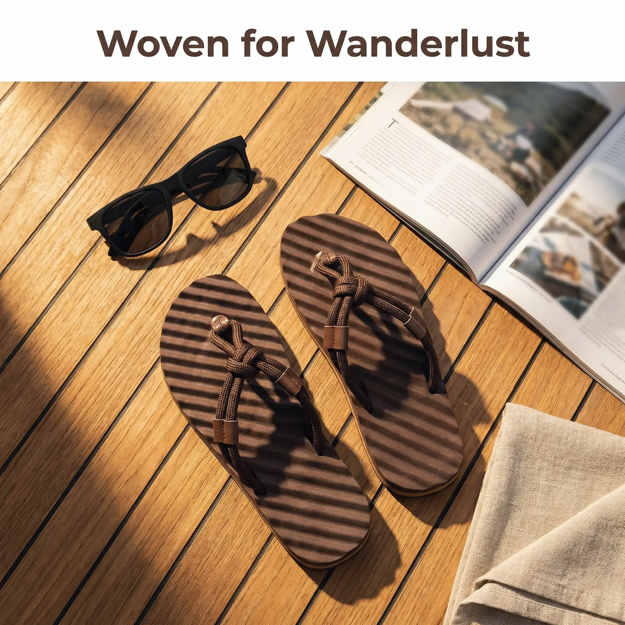 BDHJYDB Wholesale Men's 2026 New Thong Sandals - Personalized Woven Basic Casual Synthetic Sports Outdoor Beachwear Flip Flops, Vietnam Footwear