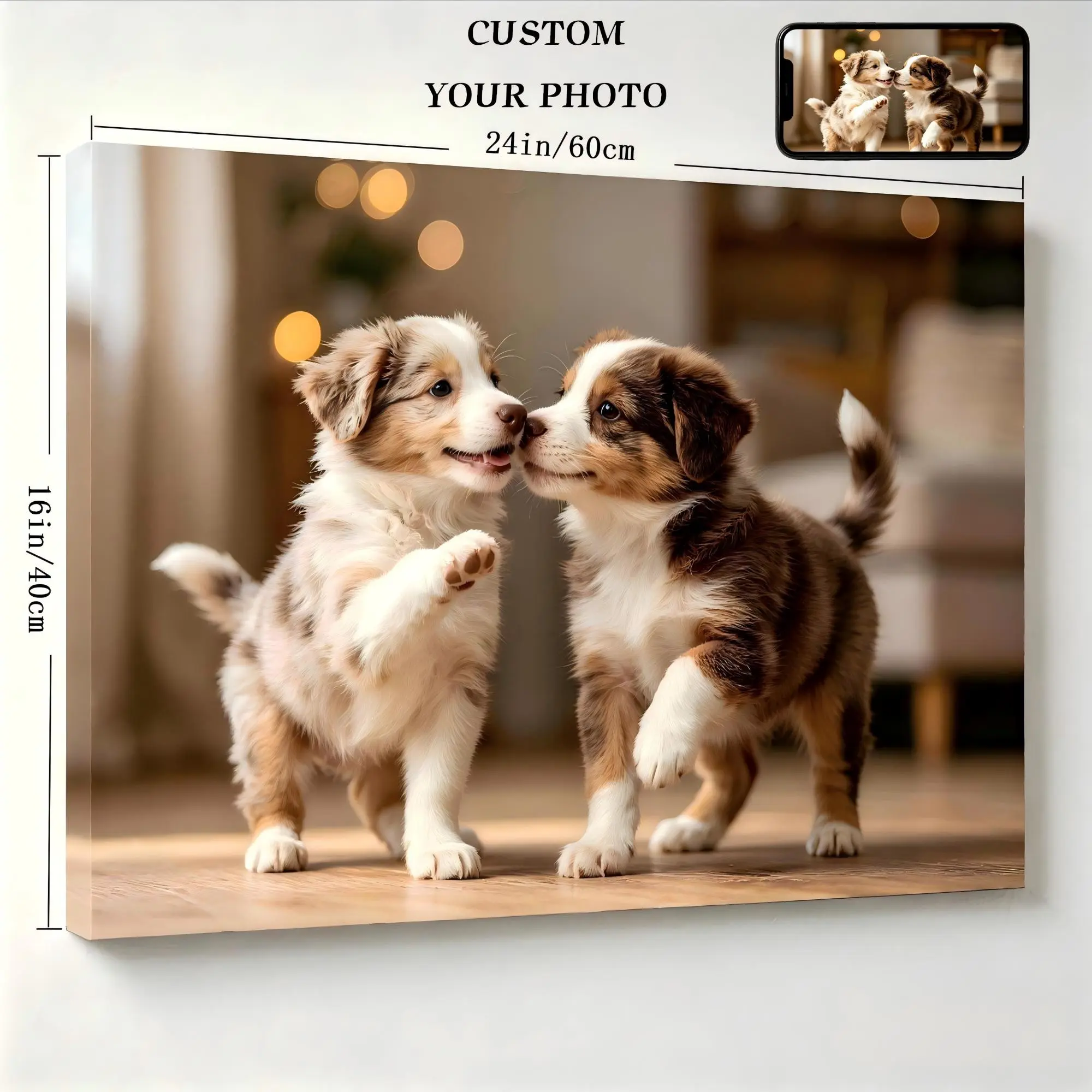 Personalized Custom Photo Canvas Wall Art, Custom Portrait Decor for Baby, Couple & Family Photos, Meaningful Custom Home Art Gifts