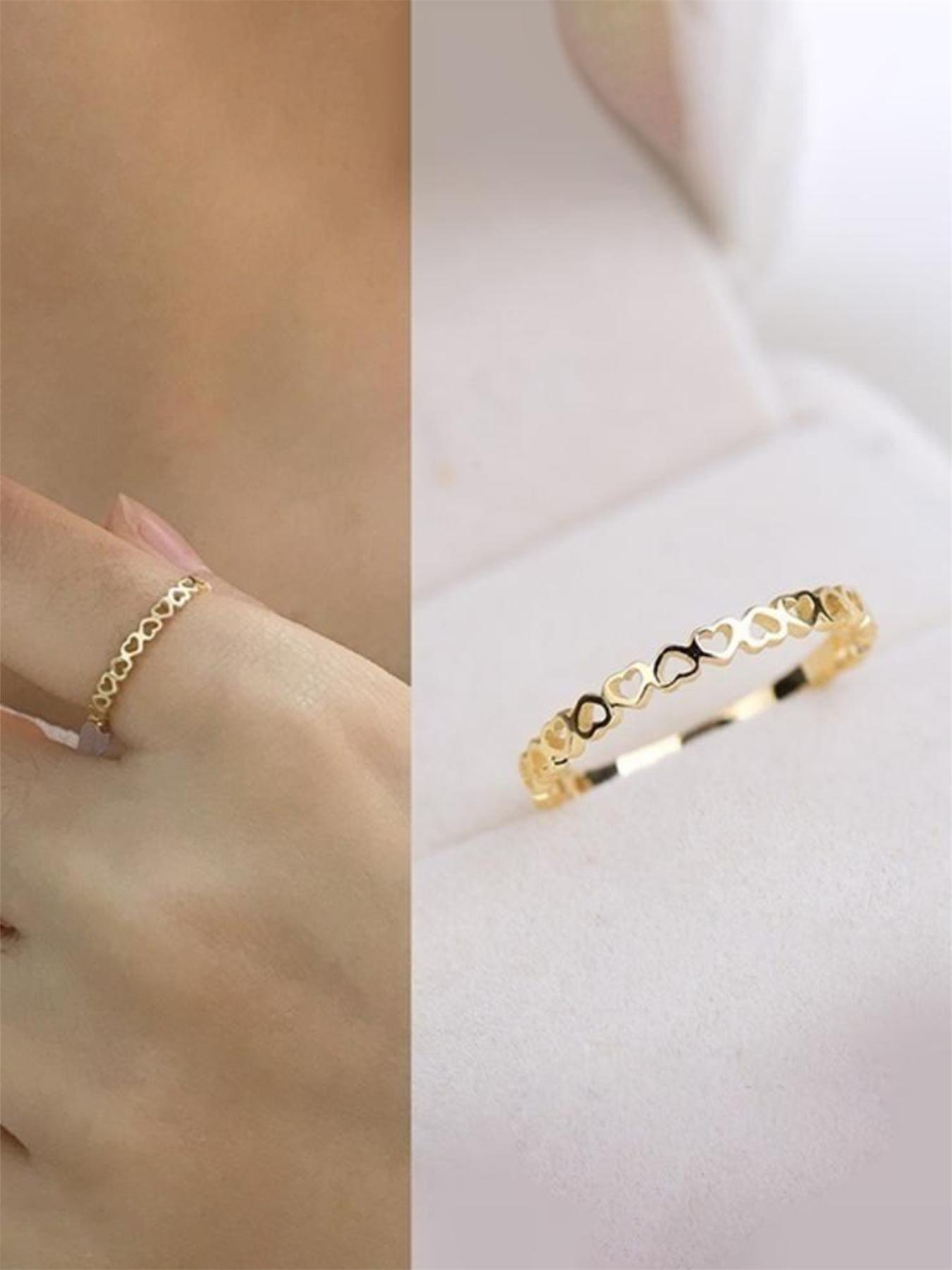 S925 Sterling Silver Heart Decor Ring, Fashion Accessories for Women & Girls, Trendy All-match & Exquisite Jewelry for Birthday Gift, Heart Shaped Ring