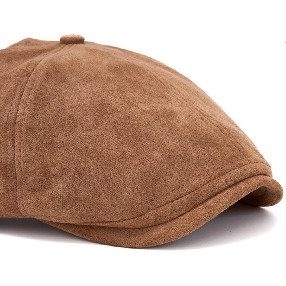 HT4971 Mens Berets Women Autumn Winter Hat Vintage Artist Painter Beret Hat Male Female Ivy Flat Cap Suede Octagonal Beret Caps