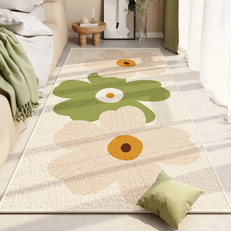 Ins Style Soft Crystal Velvet Bedroom Mat (40×120cm/1.31’×3.94’), Non-Slip Indoor Use Floor Mat, Easy-Care Soft Texture Household Rug for Bedroom