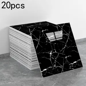 20 pieces of Decorative peel-and-stick waterproof marble tiles for shower, self-adhesive wall tiles, PVC wall tiles for shower, suitable for family bathrooms, kitchens and living rooms, Marble tile stickers, Marble Decorative Decal, Decoration Sticker