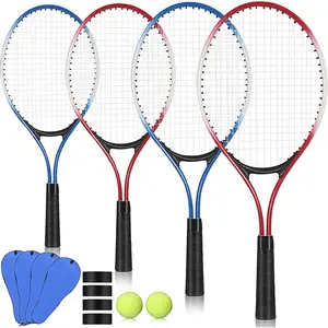 Tennis Rackets Recreational Lightweight Tennis Racket Bulk with Balls Carry Bag for Training Beginners