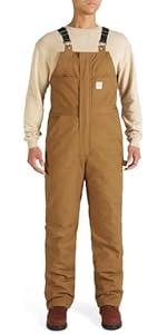 HISEA Men's Denim Bib Overall, Mens Relaxed Fit Overall Midweight Workwear with Adjustable Straps and Convenient Tool Pockets