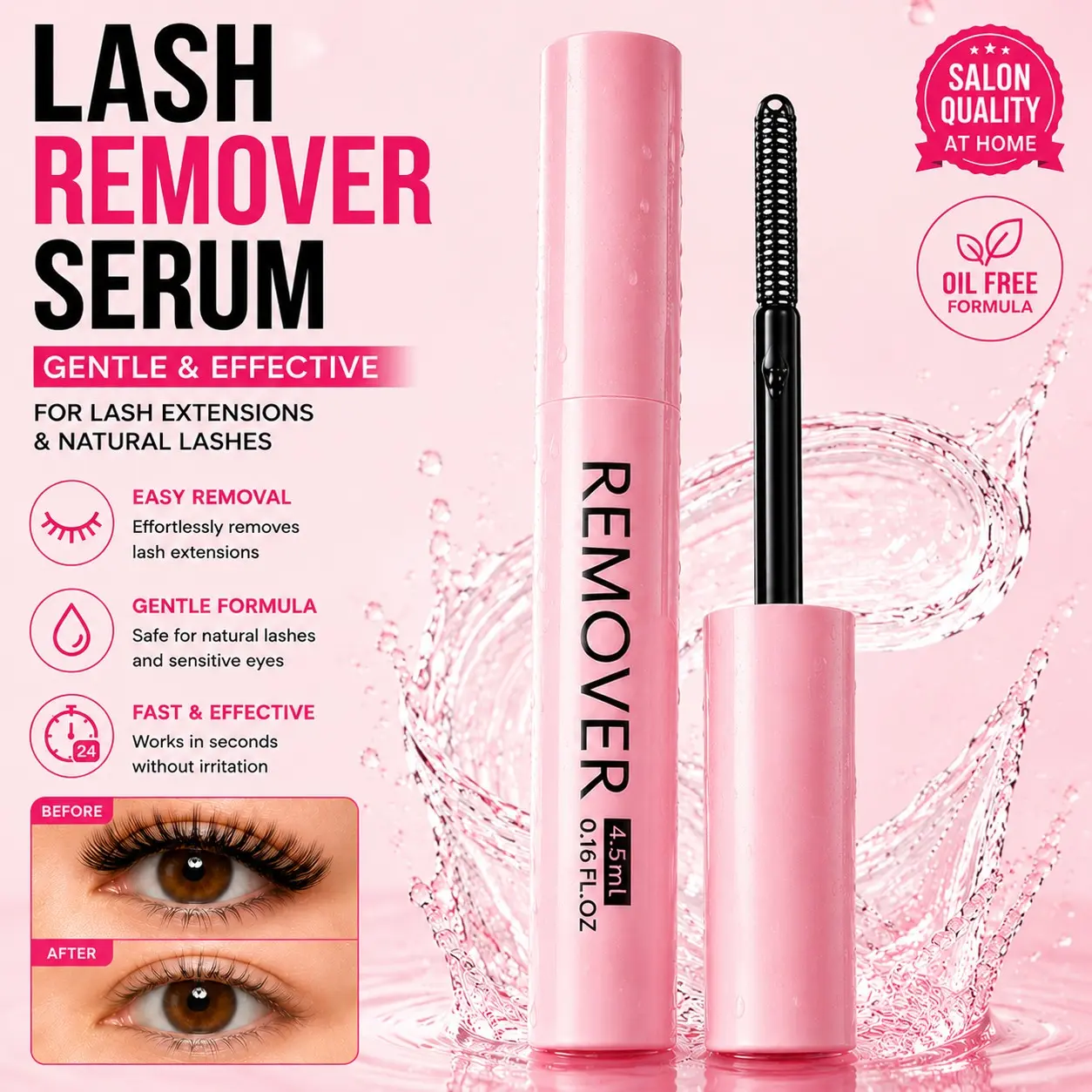 Lash Extension Remover Serum, Eyelash Removers | Fast, Gentle, Oil-Free & Salon