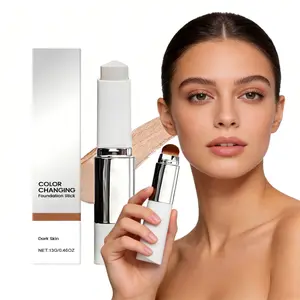 Blanc Cover Cream Stick V White - Changing Foundation Stick with Volufiline - Beauty Dual-ended Color Changing Foundation Waterproof Full Coverage Foundation Cream Stick Natural Foundation Stick With Brush
