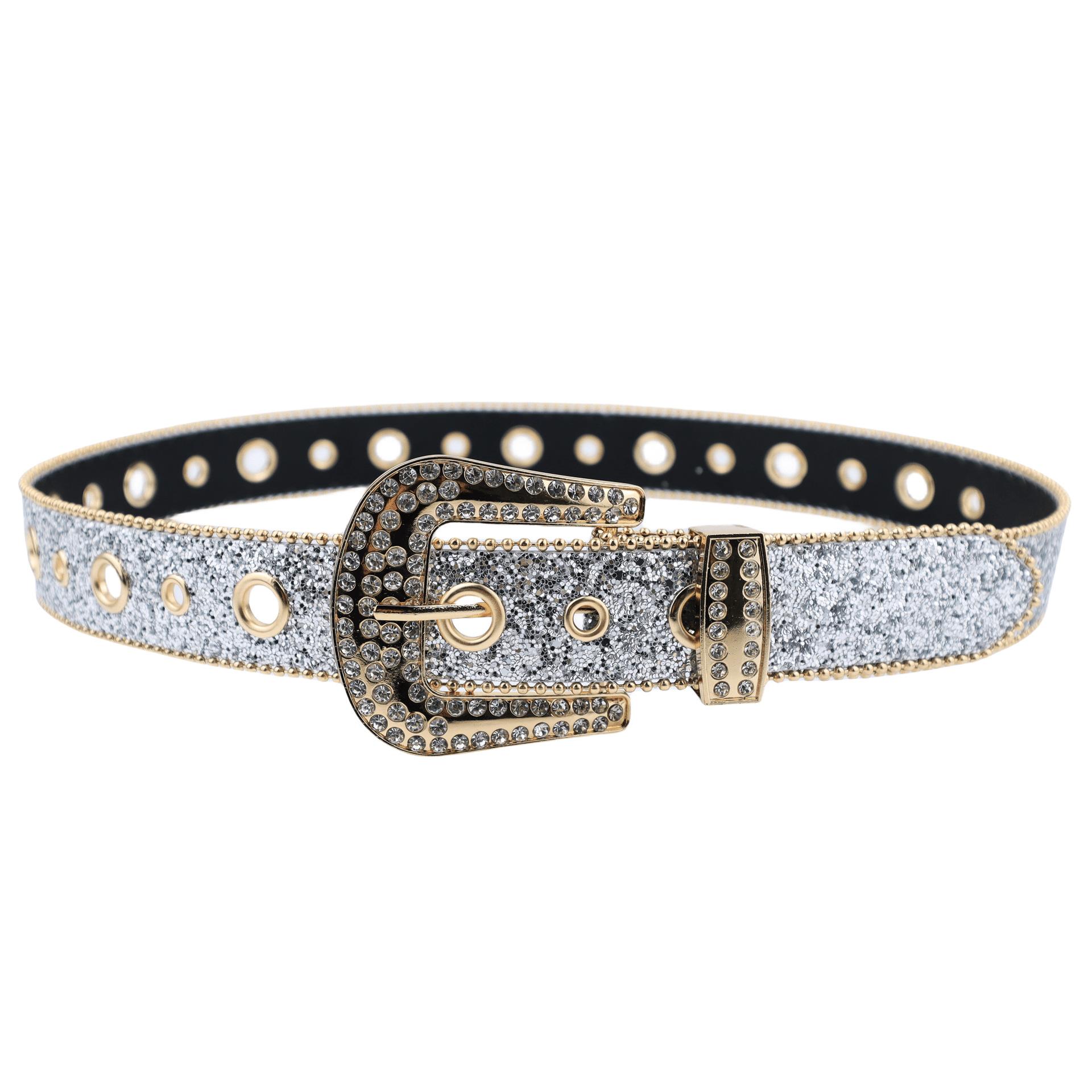 Cross-border rhinestone belt for women, ins-style wide waist belt, fashionable and unique sequin European and American decorative versatile jeans belt