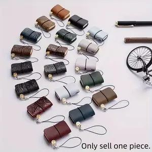 Vintage Leather Traveler's Notebook, 64 Pages 100g Paper, 5x3cm, Multicolor, Compact Pocket Journal for Travel & Daily Use