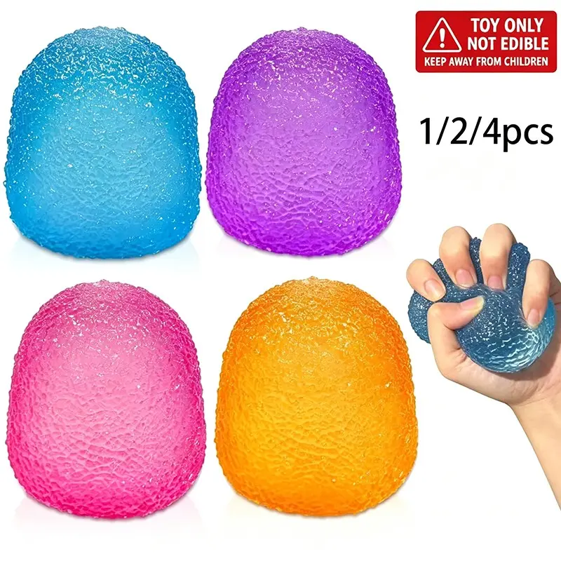 1/2/4PCS Gumdrop Squishy,Stress Balls Fidget Toys for Kids and Adults, Super Solid Sugar Balls for Classroom Prize Favors Sensory Toys for Kids with