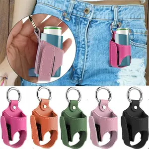 Casual Style Asthma Inhaler Keychain Included Storage Box Cough Bottle Protective Sleeve Portable Outdoor Storage Pouch for Travel Hiking
