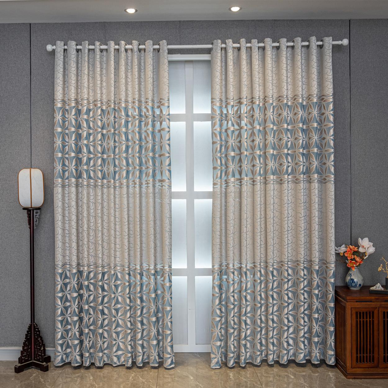 Geometric Pattern Window Curtain Panel, Easy Install Curtain, Modern Grommet Privacy Curtain for Living Room, Balcony, Bedroom and Restaurant, Home Decorative