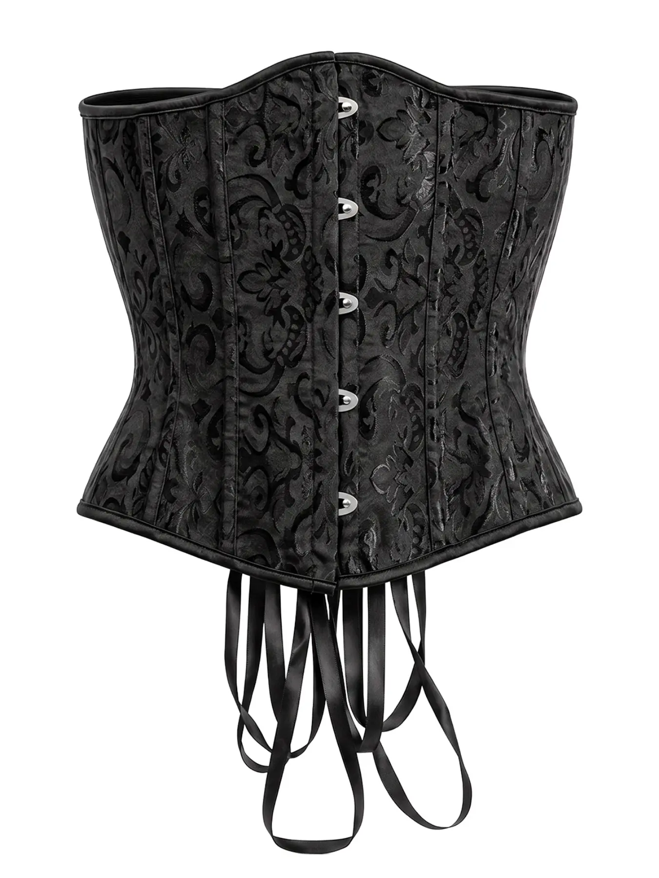 Courtly Pattern Waist Cincher Bodysuit, Strong Waist Shaping, Velvet Strap, Adjustable Waist, Versatile Lingerie, Office & Outing Wear