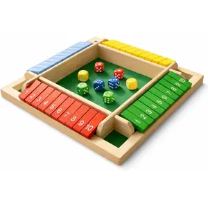 Shut the Box Game Wooden - Travel Size 4 Way Close The Box Dice Game with Instructions - Math Learning Board Games for Kids Adults - Family Games Night Classroom Home Party Gift Ideasfidget toys