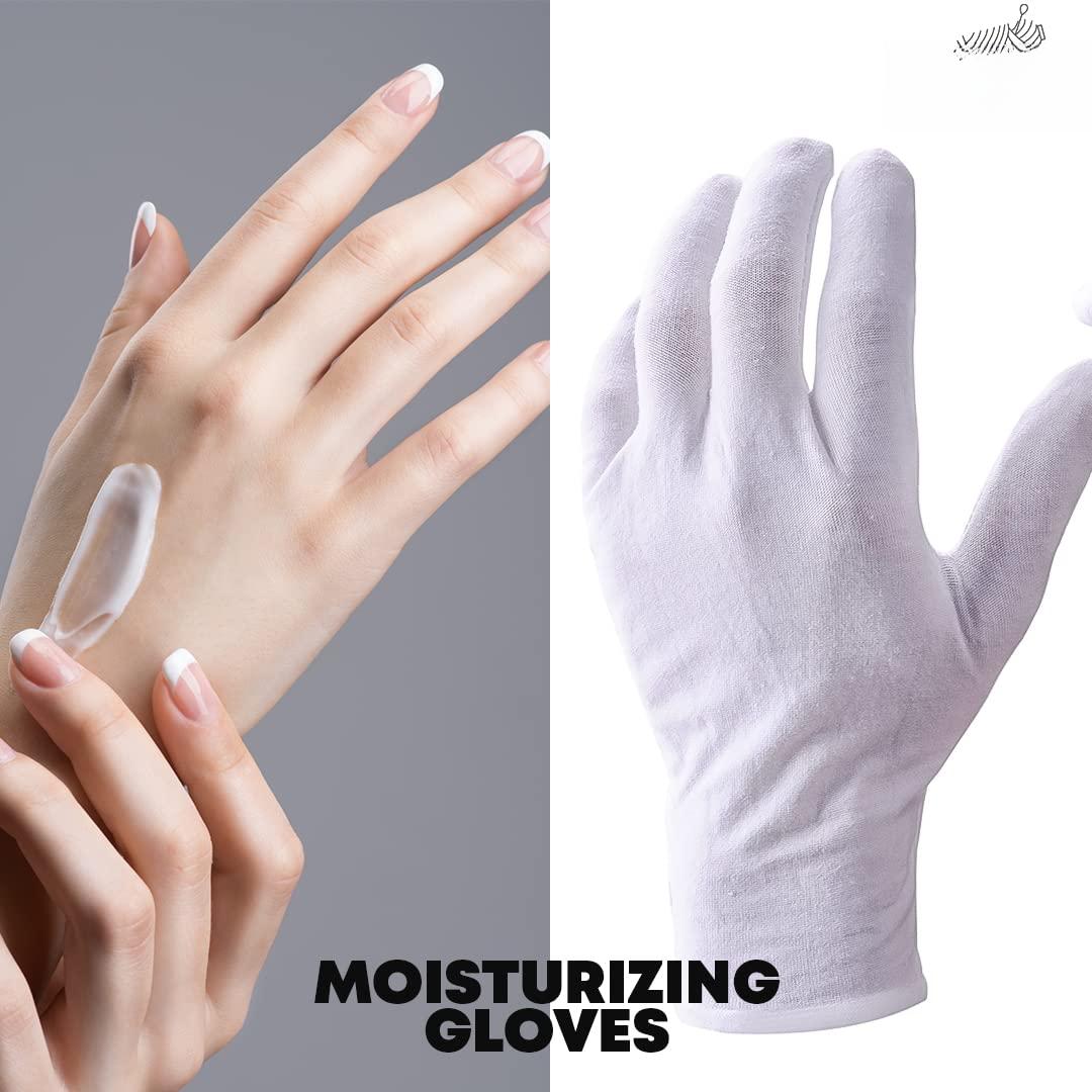 20 count White Cotton Gloves| Cotton Gloves for| Cotton Gloves for Dry Hands| Moisturizing Gloves for| Inspection Gloves|  Handling and  Inspection Gloves|