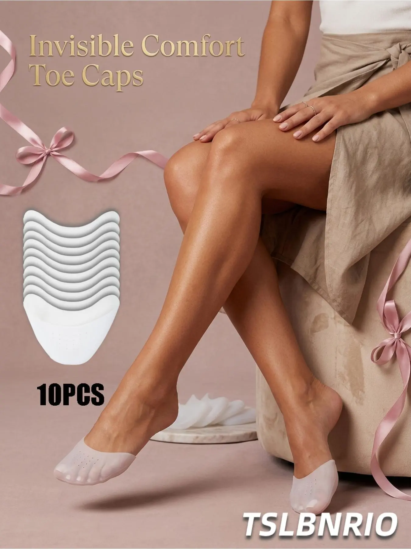 8Pcs Silicone Toe Covers, Breathable Hole Design Toe Cushion Caps, Reusable Soft Foot Protector Pads, Toe Protection Inserts for High Heels Boots Daily Shoes