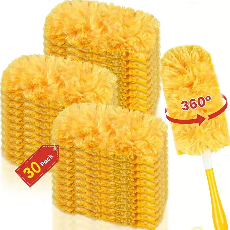 Telescopic Electrostatic Dusting Duster with Disposable Non-Woven Fabric Replacement Head, Cleaning Tool for Furniture Dusting, Crevice Dust Removal, No-Wash Replaceable Design (Includes Electrostatic Duster Refills), Duster Replacement Head, Replaceable